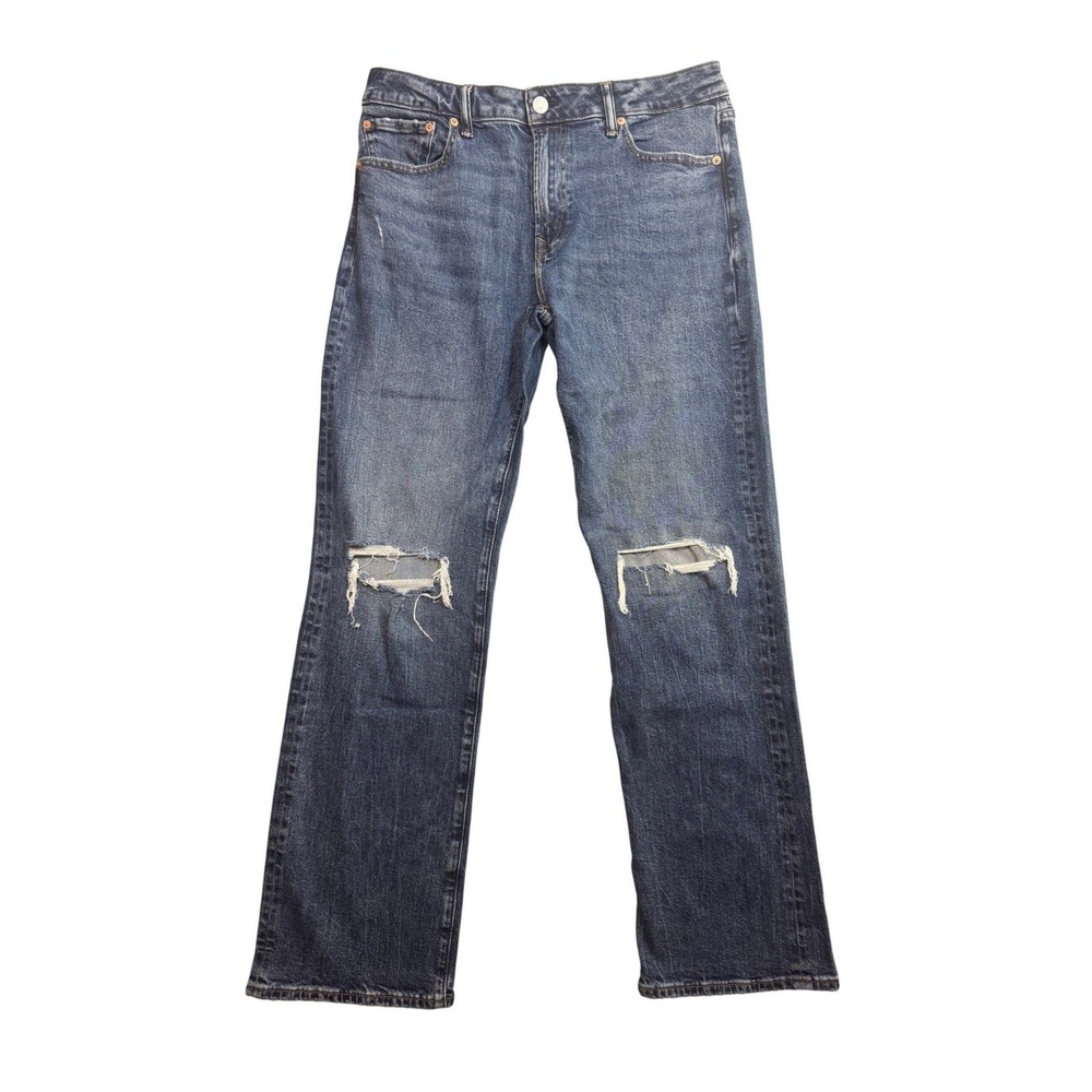 American Eagle Original Bootcut Easyflex Distressed Jeans Blue 34x34 Mens